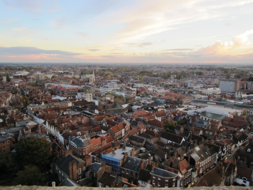 After 275 stairs... the view from the central tower, York Minster, Fall 2012